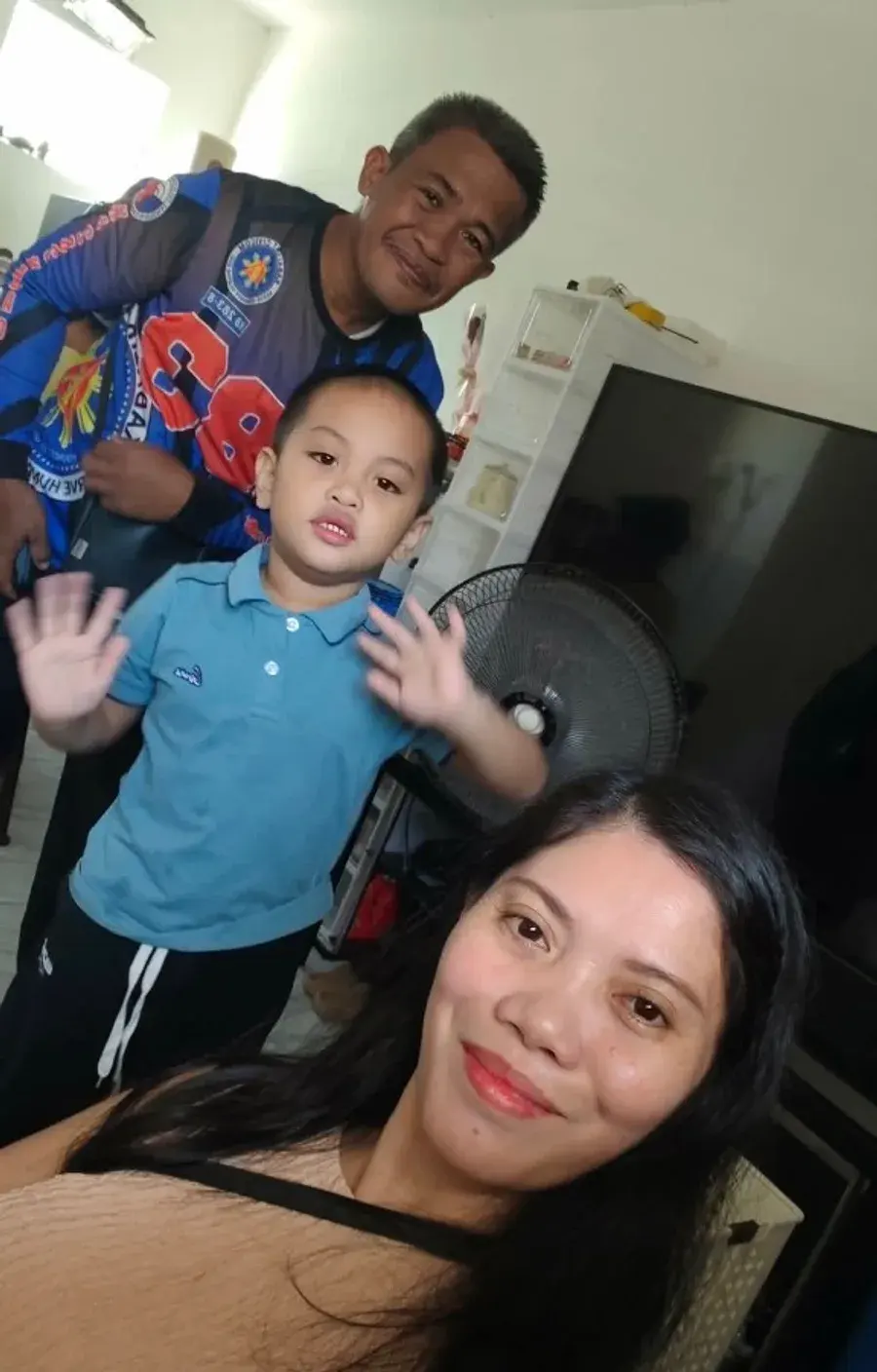 Girlie with her son Ego and family